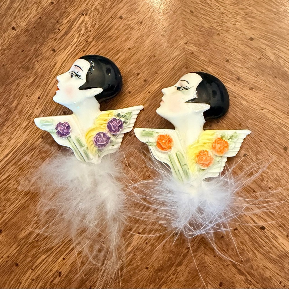 Two Vintage Art Deco Lady Pin/Brooch